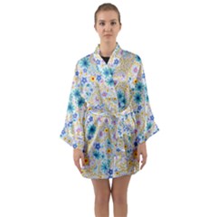 Flower Bomb 2 Long Sleeve Satin Kimono