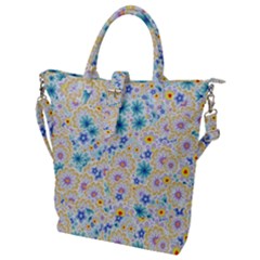 Flower Bomb 2 Buckle Top Tote Bag