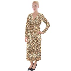 Flower Bomb 3b Velvet Maxi Wrap Dress by PatternFactory