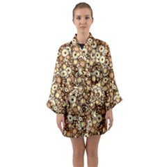 Flower Bomb 3b Long Sleeve Satin Kimono by PatternFactory