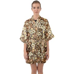 Flower Bomb 3b Half Sleeve Satin Kimono  by PatternFactory