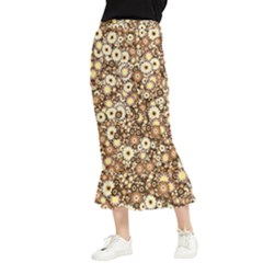 Flower Bomb 3b Maxi Fishtail Chiffon Skirt by PatternFactory