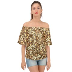 Flower Bomb 3b Off Shoulder Short Sleeve Top by PatternFactory