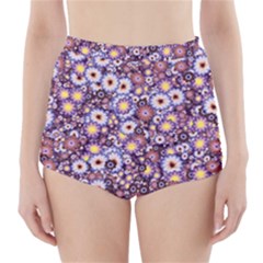 Flower Bomb 3 High-waisted Bikini Bottoms by PatternFactory