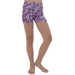 Flower Bomb 3 Kids  Lightweight Velour Yoga Shorts by PatternFactory