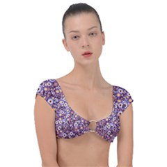 Flower Bomb 3 Cap Sleeve Ring Bikini Top by PatternFactory