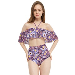 Flower Bomb 3 Halter Flowy Bikini Set  by PatternFactory