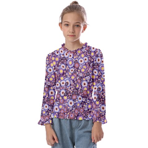 Flower Bomb 3 Kids  Frill Detail Tee by PatternFactory