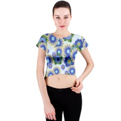 Flower Bomb 7 Crew Neck Crop Top by PatternFactory