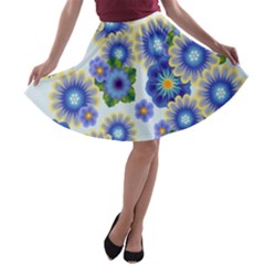 Flower Bomb 7 A-line Skater Skirt by PatternFactory