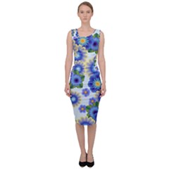 Flower Bomb 7 Sleeveless Pencil Dress by PatternFactory