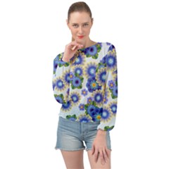 Flower Bomb 7 Banded Bottom Chiffon Top by PatternFactory