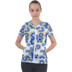 Flower Bomb 7 Short Sleeve Zip Up Jacket by PatternFactory