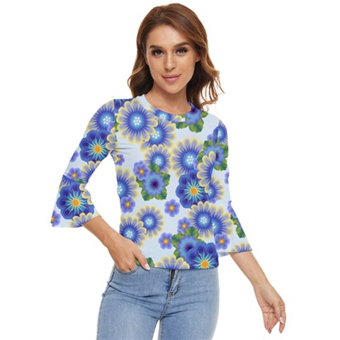 Flower Bomb 7 Bell Sleeve Top by PatternFactory