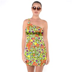 Flower Bomb 8 One Soulder Bodycon Dress by PatternFactory