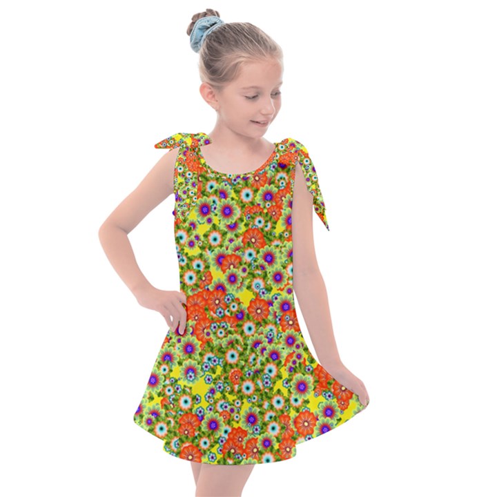 Flower Bomb 8 Kids  Tie Up Tunic Dress