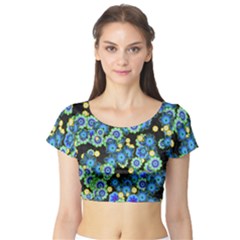 Flower Bomb  9 Short Sleeve Crop Top by PatternFactory