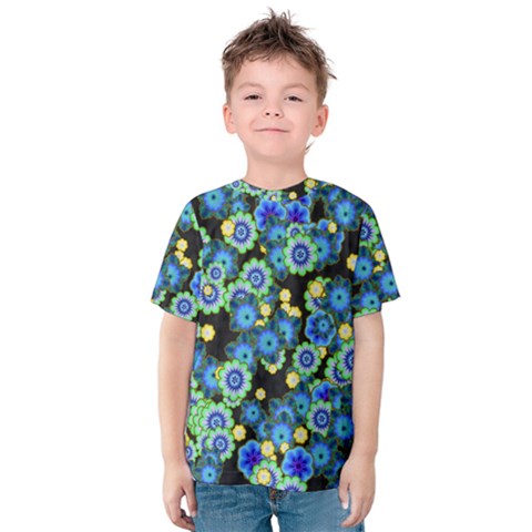 Flower Bomb  9 Kids  Cotton Tee by PatternFactory