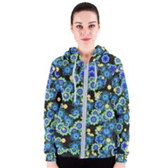 Flower Bomb  9 Women s Zipper Hoodie