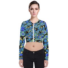 Flower Bomb  9 Long Sleeve Zip Up Bomber Jacket by PatternFactory