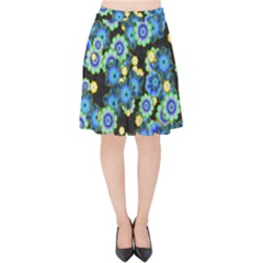 Flower Bomb  9 Velvet High Waist Skirt by PatternFactory