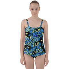 Flower Bomb  9 Twist Front Tankini Set