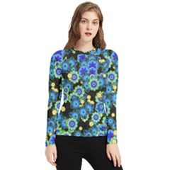 Flower Bomb  9 Women s Long Sleeve Rash Guard by PatternFactory