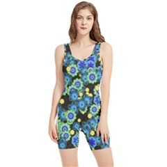 Flower Bomb  9 Women s Wrestling Singlet by PatternFactory