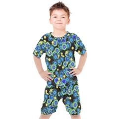 Flower Bomb  9 Kids  Tee And Shorts Set by PatternFactory