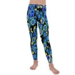 Flower Bomb  9 Kids  Lightweight Velour Leggings by PatternFactory