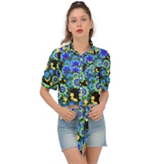 Flower Bomb  9 Tie Front Shirt  by PatternFactory