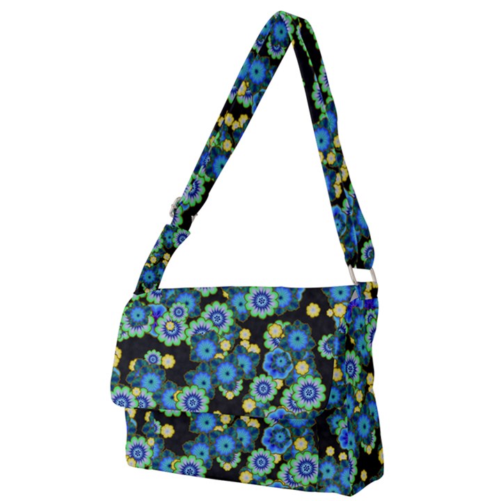 Flower Bomb  9 Full Print Messenger Bag (L)