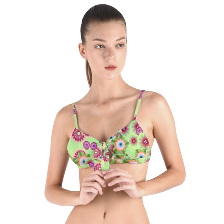 Flower Bomb 6 Tie Up Cut Bikini Top