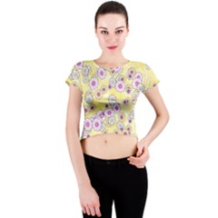 Flower Bomb 10 Crew Neck Crop Top by PatternFactory