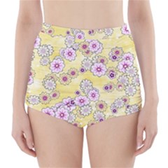 Flower Bomb 10 High-waisted Bikini Bottoms by PatternFactory