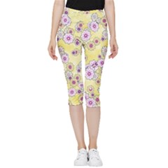 Flower Bomb 10 Inside Out Lightweight Velour Capri Leggings 