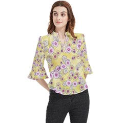 Flower Bomb 10 Loose Horn Sleeve Chiffon Blouse