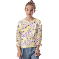 Flower Bomb 10 Kids  Cuff Sleeve Top