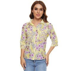 Flower Bomb 10 Women s Quarter Sleeve Pocket Shirt