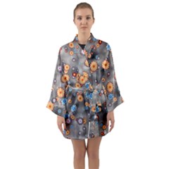 Flower Bomb 12 Long Sleeve Satin Kimono by PatternFactory