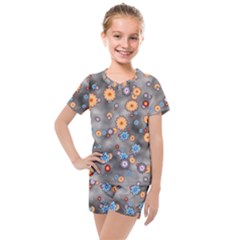 Flower Bomb 12 Kids  Mesh Tee And Shorts Set