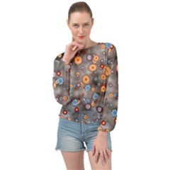 Flower Bomb 12 Banded Bottom Chiffon Top by PatternFactory