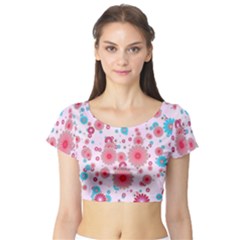 Flower Bomb 11 Short Sleeve Crop Top by PatternFactory