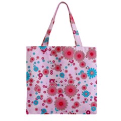 Flower Bomb 11 Zipper Grocery Tote Bag by PatternFactory