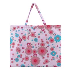 Flower Bomb 11 Zipper Large Tote Bag by PatternFactory