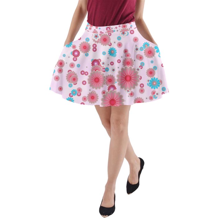 Flower Bomb 11 A-Line Pocket Skirt