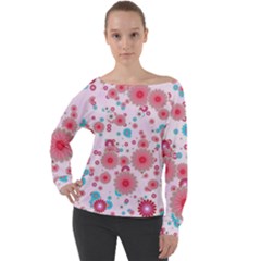 Flower Bomb 11 Off Shoulder Long Sleeve Velour Top