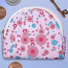 Flower Bomb 11 Horseshoe Style Canvas Pouch by PatternFactory