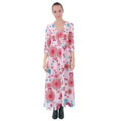 Flower Bomb 11 Button Up Maxi Dress by PatternFactory