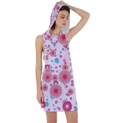 Flower Bomb 11 Racer Back Hoodie Dress by PatternFactory